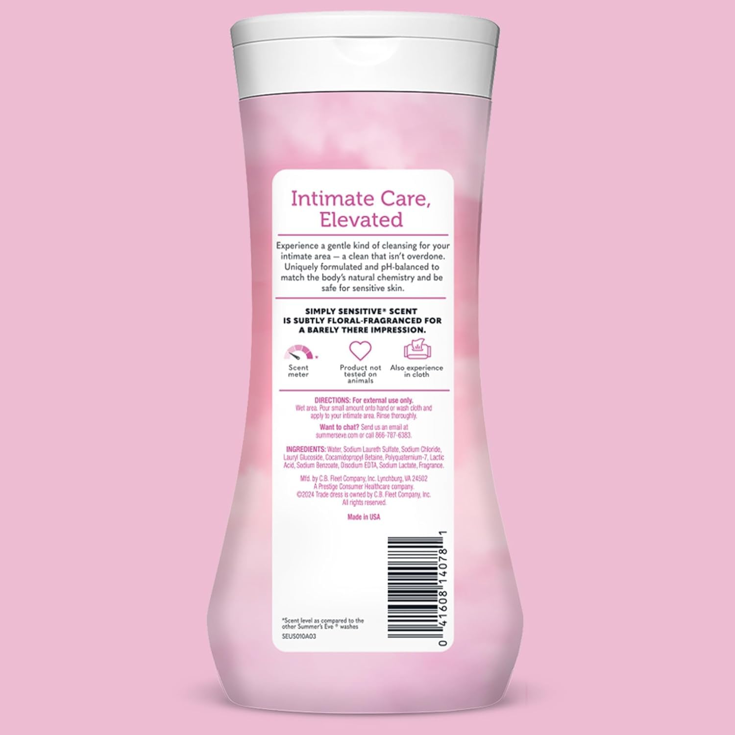 Summer's Eve Simply Sensitive Daily Gentle Feminine Wash & Wipes Bundle, 15 fl oz Body Wash & 32 Count Wipes