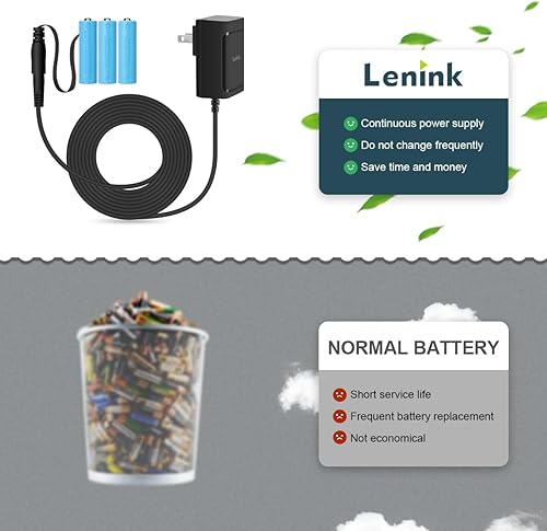 Miniatura 5 de Lenink Adaptador de fuente de alimentación de CA para 3 pilas AA, adaptador de repuesto de batería AA para luz LED, decoraciones (negro)