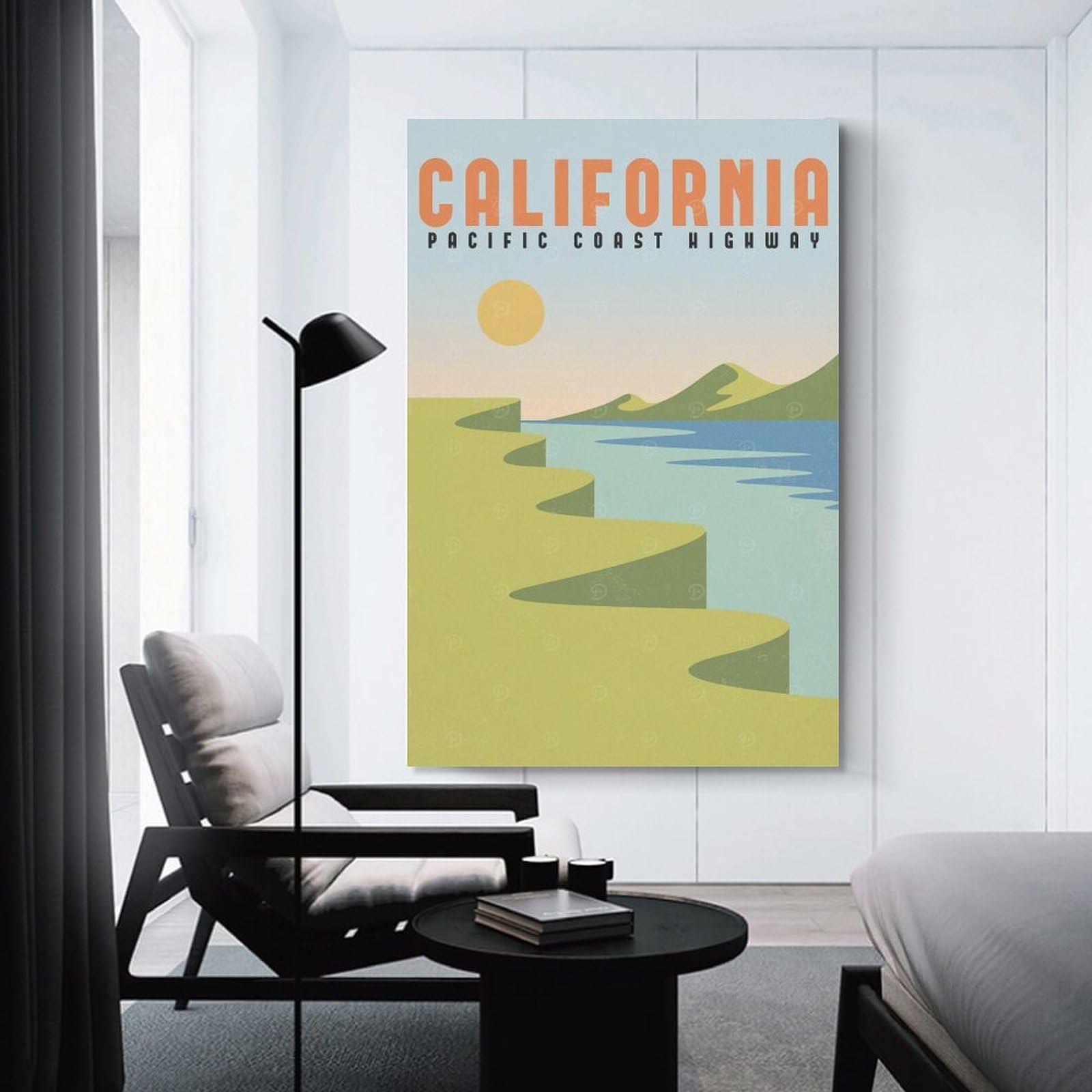 Junmoney Unframe-Style-12 Decorative Canvas Print California Pacific Coast, 12X18inch(30X45cm), For Entrance Spaces, Stair Walls Or Halls, A Neat Decor Update For Hallways