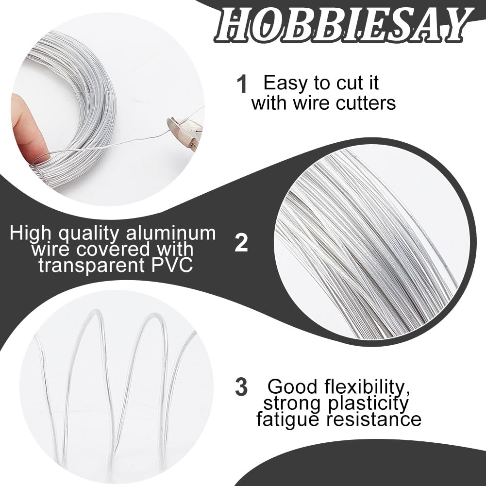 HOBBIESAY 18 Gauge PVC Plastic Covered Aluminum Wire 59m Bendable Aluminum Craft Wire with PVC Coating Flexible Bendy Crafting Wire for Hair Bows Headbands Shaping Hat Brim - Image 4
