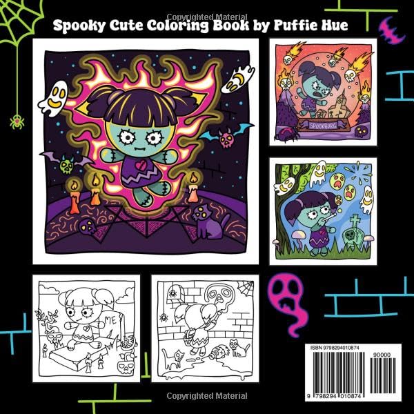 MiMi the Undead Doll: Spooky Cute Coloring Book for Adults and Teens with Creepy Cutie Halloween Scenes image 3