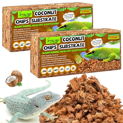 2 Pack Coconut Husk Chip Substrate For Reptiles, Natural