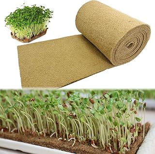 1 Roll 10" x 220" Microgreens Growing Trays Jute Mat Kits, Hydroponic Planting Mat & Seed Germination Pad for Wheatgrass, Bean Sprouts, Hydroponic Seed Growing