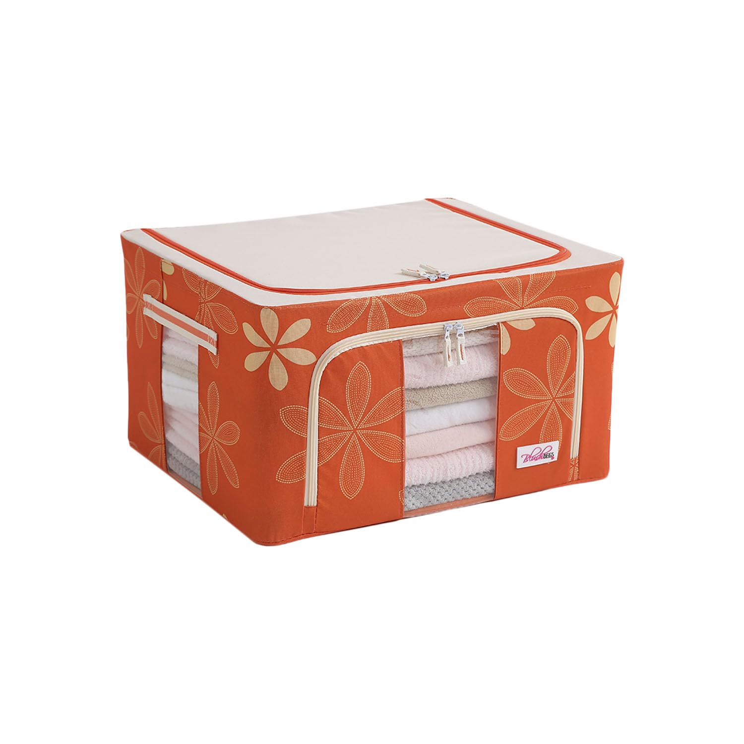 BlushBees Living Box - Storage Boxes for Clothes, Saree Cover - 55 Litre, Pack of 1, Orange