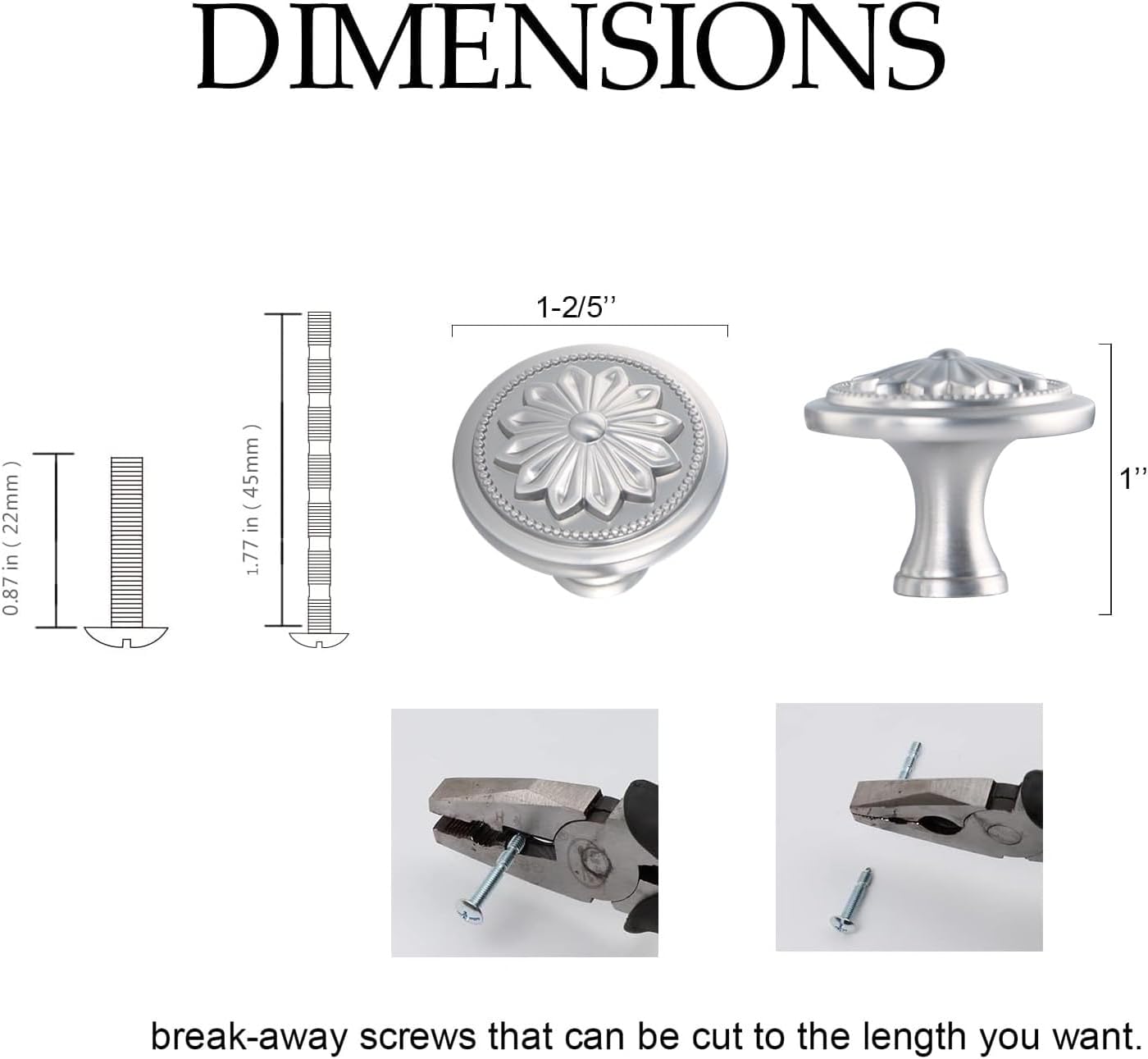 12 Pack - Brushed Satin Nickel Cabinet knobs,1.4"(36mm) Diameter Round Brushed Nickel Knobs for Cabinets,Flower Nickel knob for Drawers Dresser,Knobs for Cabinets and Drawers Brushed Nickel