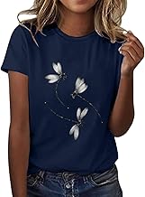 Camiseta Mujer Originales Manga Corta Blanca Clásico Cuello Redondo Basica T-Shirt Elegante Suelta Camiseta Ligera Estampado Algodón Verano Deporte Fiesta Cómodo Casual Tops tee