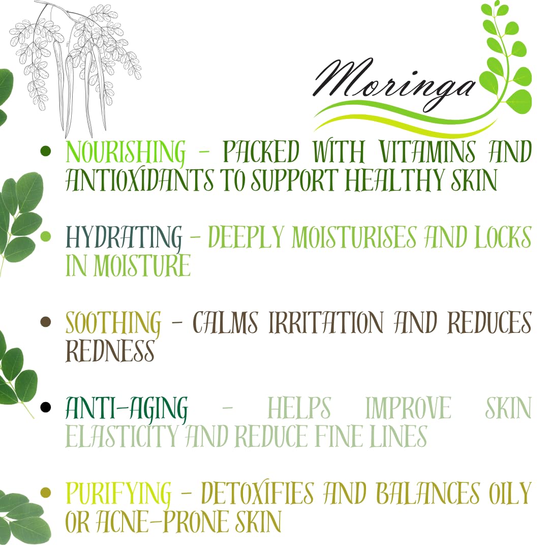 Petite Scent Moringa Harmony Face Cream Hydrating & Balancing Moisturizer with Moringa Jojoba Oil, Witch Hazel, Aloe Butter & Colloidal Oatmeal Soothes, Nourishes & Protects For All Skin Types - Image 3