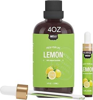 Essential Oils-MISIJI Lemon Essential Oils for Diffuser for Home 4FL.OZ Plus 0.33,Diffuser Oils Scents for Aromatherapy,La...
