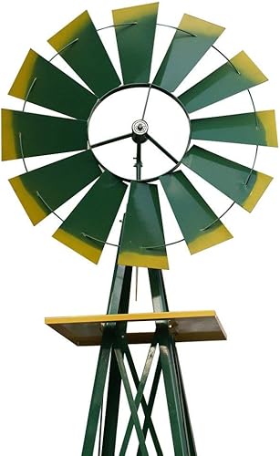 Miniatura 4 de Molino de viento de acero ornamental de 8 pies para jardín, paleta resistente a la intemperie, decoración para el hogar, jardín, patio trasero