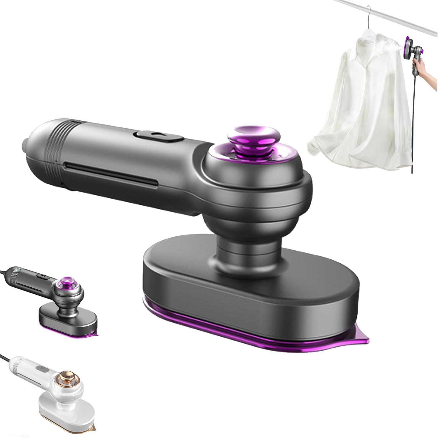 Mini Steam Iron – Crisp Clothes in Minutes,Portable Handheld Garment Steamer, Fast Heat-Up Handheld Iron Steamer for Home, Office & Travel (Black)