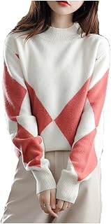 Suéter De Lana para Mujer Color A Juego Invierno Medio Cuello Alto Jersey De Punto De Manga Larga Suéter Grueso