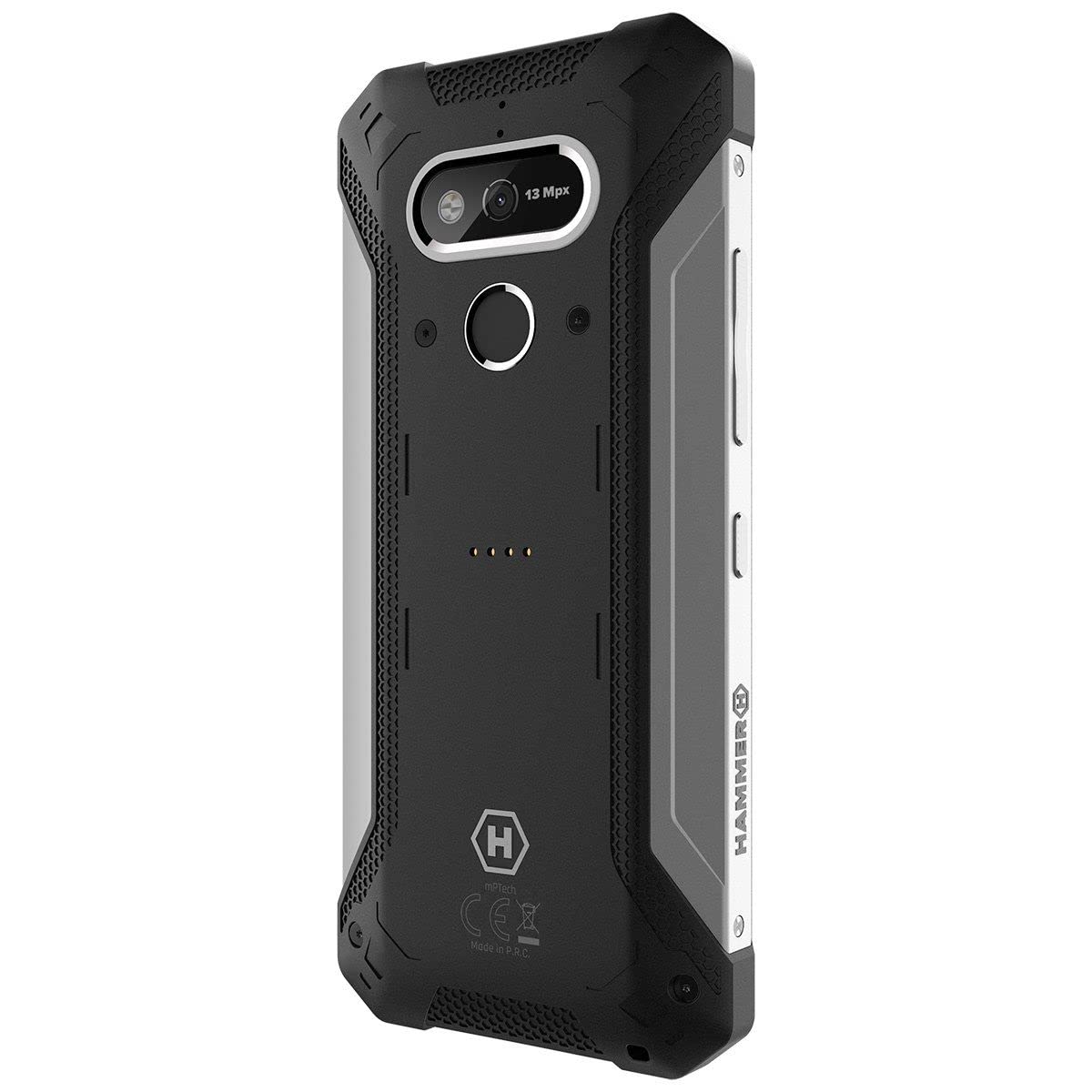 Hammer H Explorer Plus Eco, smartphone robusto, Display IPS da 5,7" HD+, 4 GB DI RAM, 64 GB di memoria interna, USB-C, GPS e A-GPS, Android 11, 5000 mAh, IP69, 13 Mpx, 4G LTE, Doppio SIM, argento