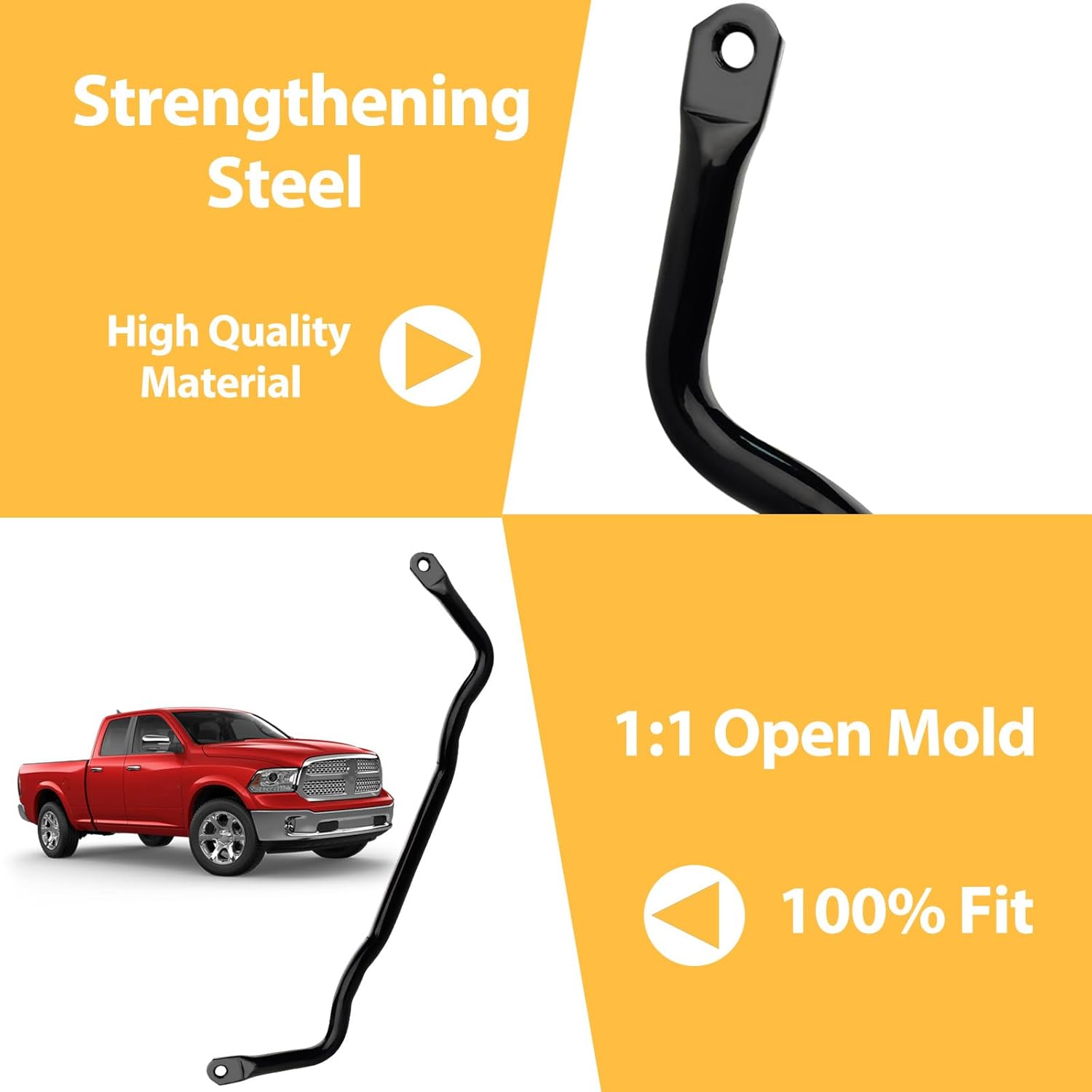 OLLEN Front Suspension Stabilizer Bar, Steel Metal Front Sway Bar, Compatible with Dodge Ram 1500 4WD 2009-2010, for Ram 1500 4WD 2011-2018, for Ram 1500 Classic 2019-2022 4WD, Replace# 55398938AC