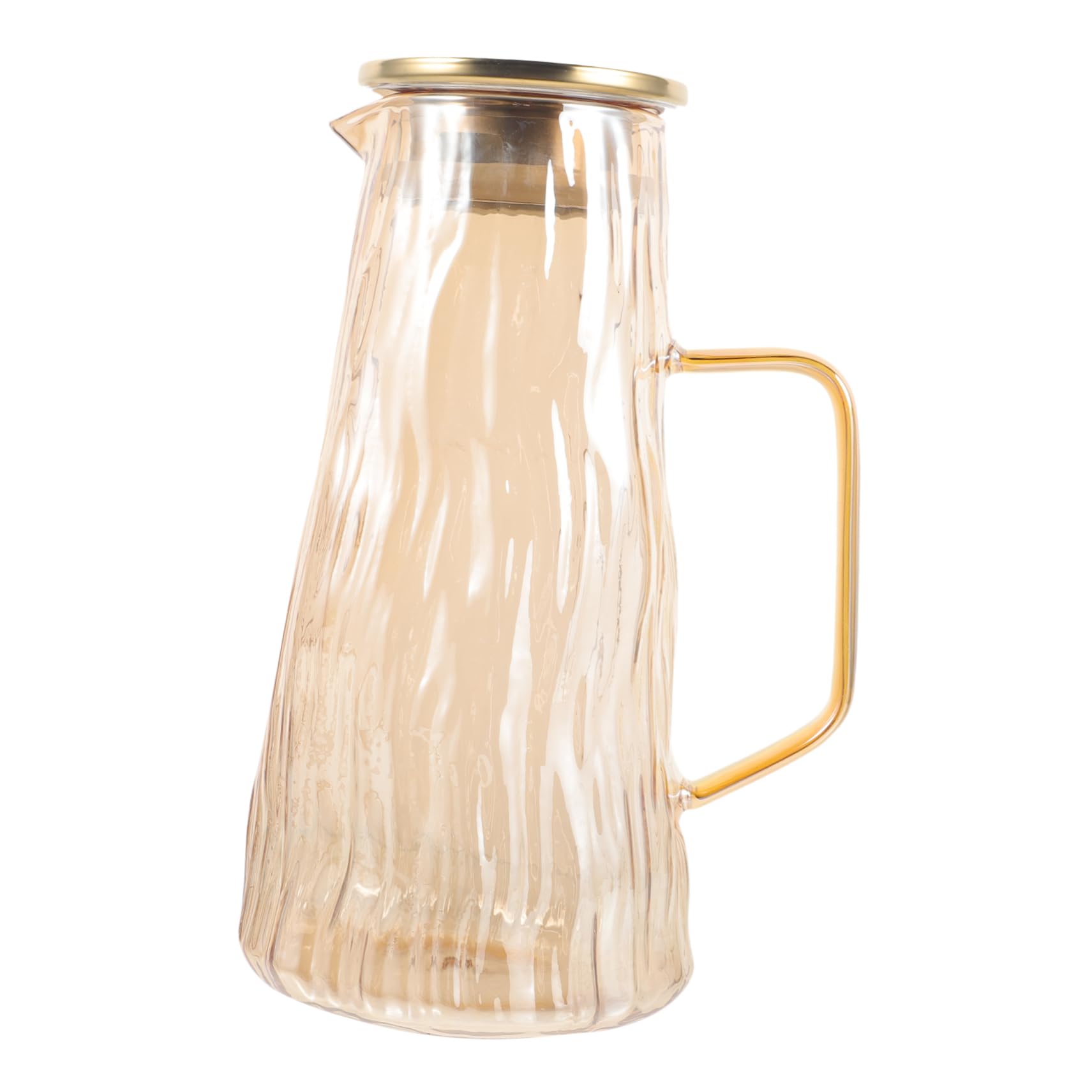 LIFKOME Jarra de Vidrio de 1.5l Infusor de Frutas para Botella de Agua, Diseño Grueso y Capacidad Grande, Color Dorado para Infusiones y Bebidas en Casa