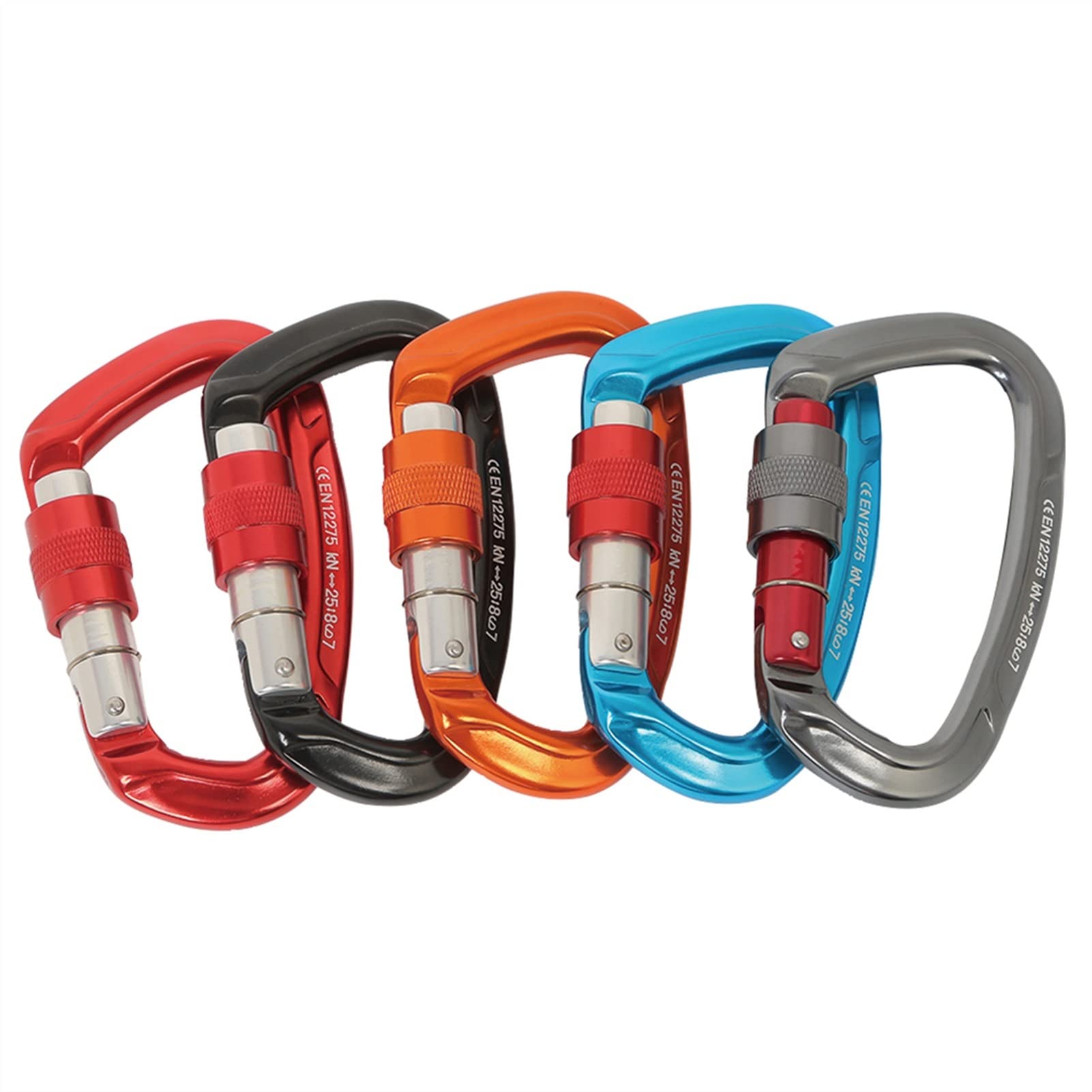 Karabińczyk, Karabinek wspinaczkowy 25KN Profesjonalny kształt D Aviation Aluminium Safety Lock Outdoor Climbing Ascend Mountaineering Equipment Tool(Blue 1pcs)