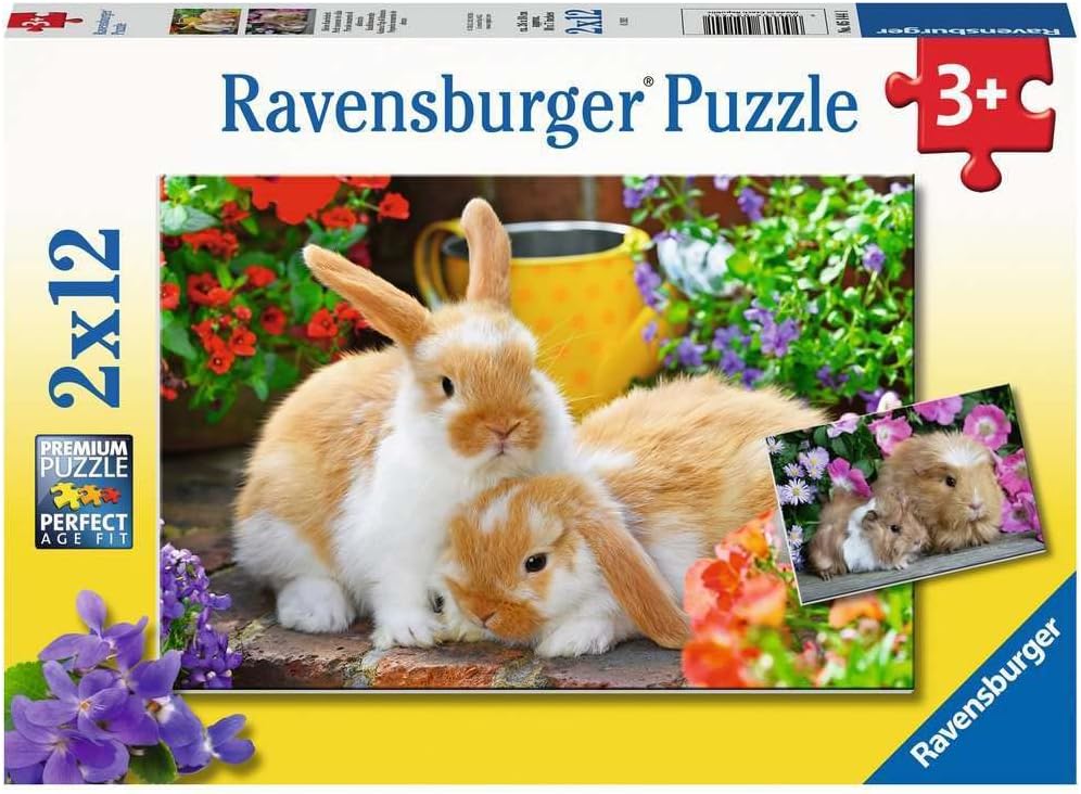 Ravensburger Puzzle Ravensburger 05144 Little Cuddle Time 05144 Small 2 x 12 Pieces Children's Puzzle for Children from 3 Years Yellow