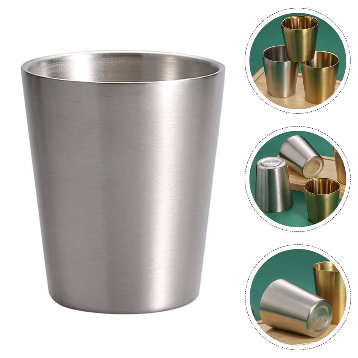 KICHOUSE Mule for Outdoor Double- Tea Rust Wall Wine Beer Bar, Cup Camp Travel Walled Restaurant Vessel Anti- Coffee Shooter Small Steel: Double Camping Ml