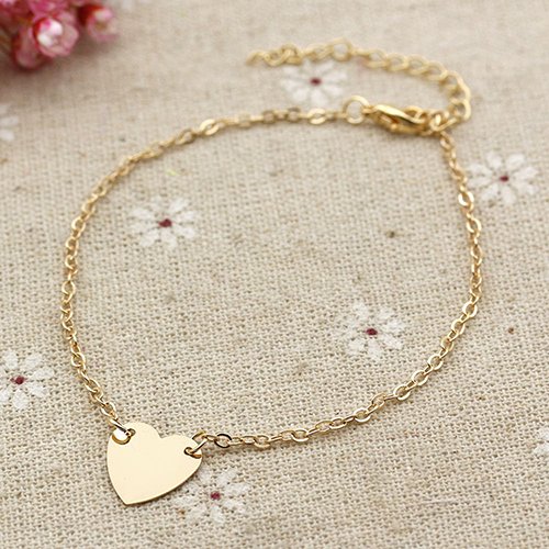 lEIsr00y Anklet Fashion Women Love Heart Silver Golden Ankle Chain Bracelet Beach Sandal Foot Jewelry Gold