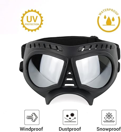 Miniatura 2 de PETLESO Gafas de sol para perros de raza media, lentes de sol para perros medianos y cachorros, protección UV, para conducir perros, senderismo,