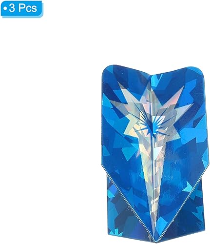 Miniatura 3 de PATIKIL Slim Dart Flights, paquete de 3 accesorios de dardos de diseño único PET para dardo de punta de acero y dardos de punta suave, azul