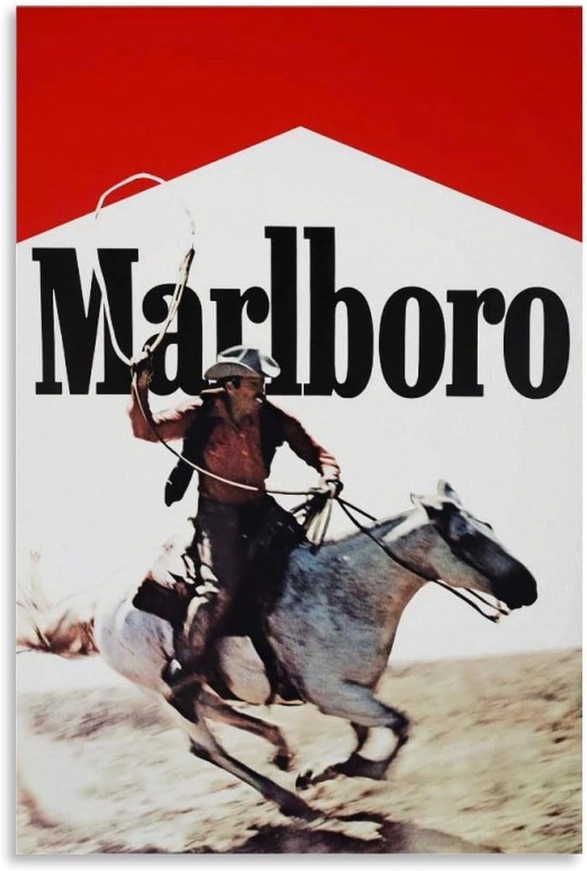 HGTERRGTJ Marlboro Poster Canvas Cover Wall Art Print Aesthetic Poster Art Painting for Room 12x18inch(30x45cm) Unframe-style