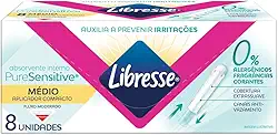 Libresse Pure Sensitive, Absovente interno Médio com Aplicador compacto, 8 unidades