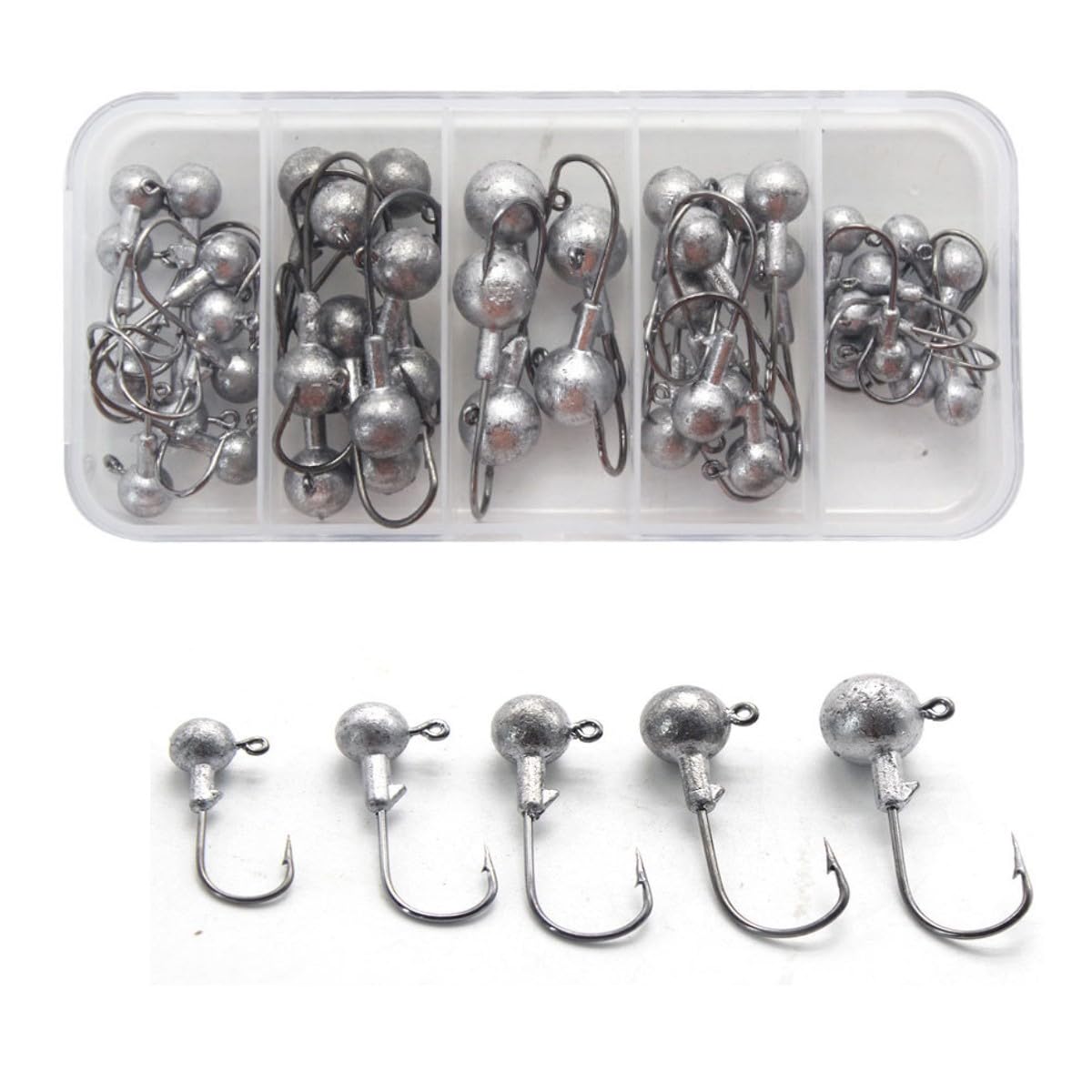 HOUSON 45 pieces fishing hook set, carbon steel Hook for rubber fish, sharp fishing hooks,carp fishing hooks