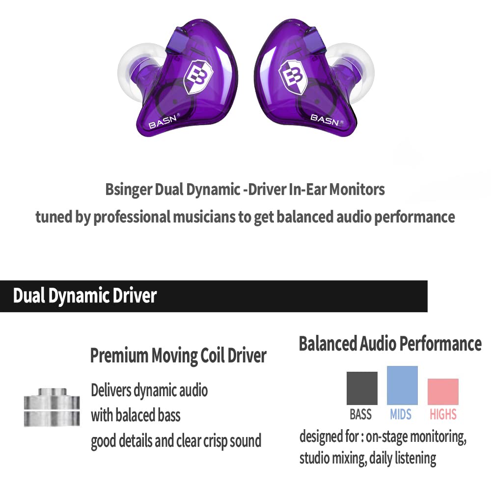 BASN Bsinger Cancellerie Earphone High Definition Dual Driver - Dettaglio