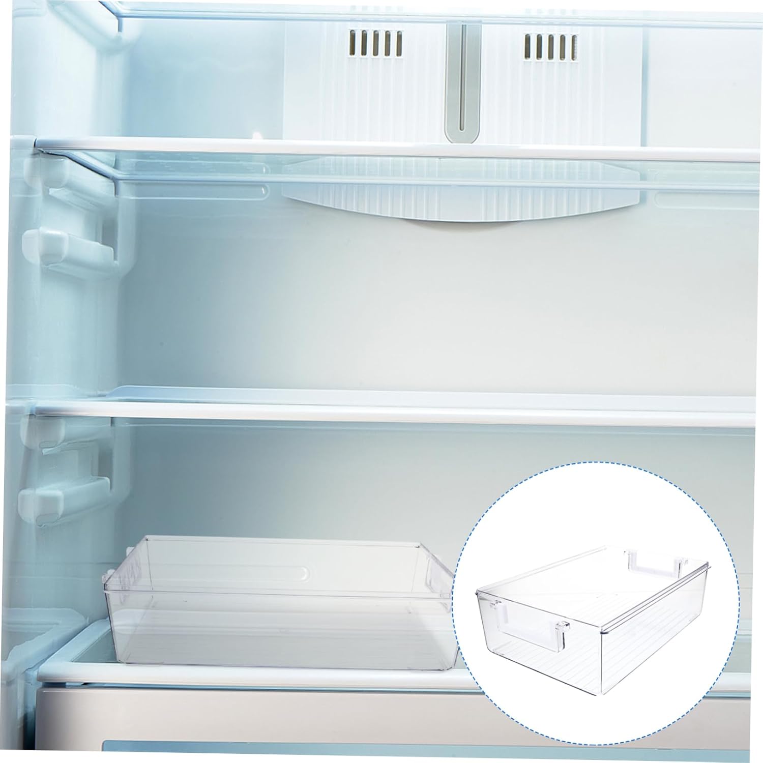 1pc Box Storage Box Freezer Bins Fridge Organizer Pantry Locker Organizer Beverage Container Storage Drawer Clear Refrigerator Plastic Food Container Drainage Tank Fruit re-usable