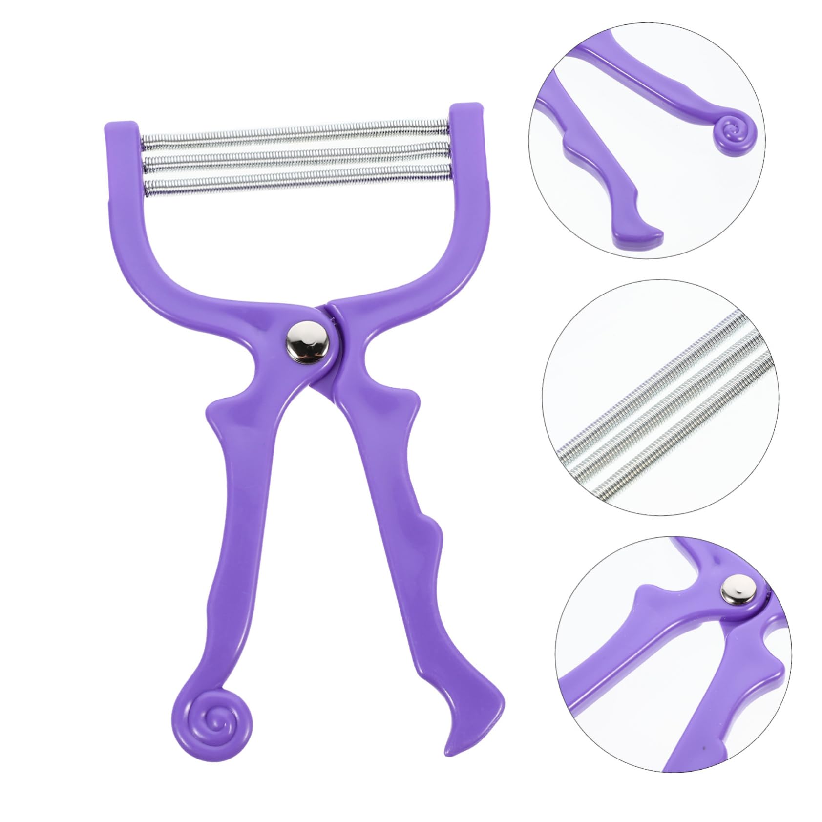 PLAFOPE 2pcs Manual Hair Epilator Set Facial Threader Tool Hair Removal Device Stainless Steel Non-slip Handle Random Color