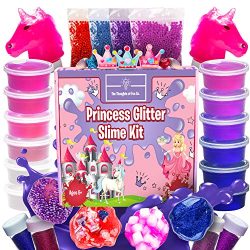 Princess Slime Kit for Girls - Bonus Unicorn Slime and Glow-in-The-Dark Slime Mixing