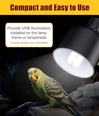 KINGYEENUO 2 Pack E26 UVA UVB Light Bulb for Birds 2.4 UVB 20W Compact Flourescent Lamp for All Kinds Captive Birds, Natural Sunlight Simulation Bird Parrot Light Bulb