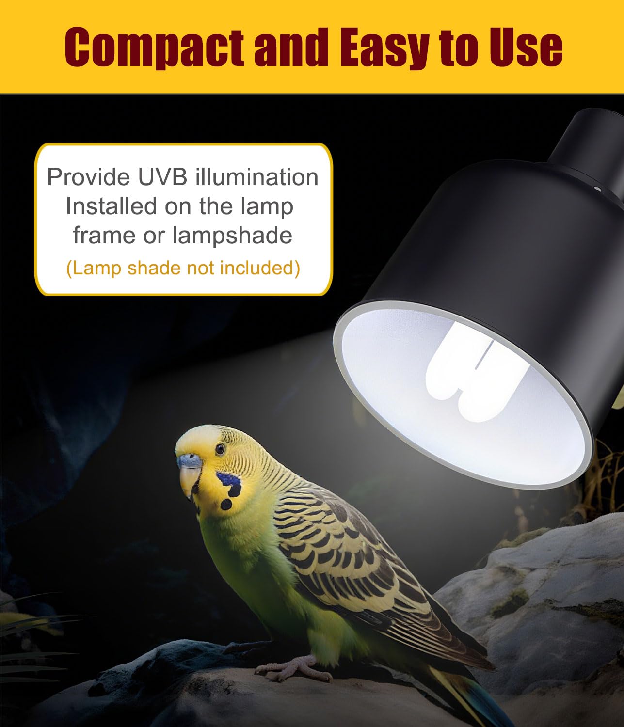 KINGYEENUO E27 Lampadina UVA UVB per Uccelli 2.4 UVB 20W Lampadina Fluorescente Compatta per Tutti i Tipi di Uccelli Cattivi, Luce Solare Naturale Simulazione Uccello Lampadina Pappagallo