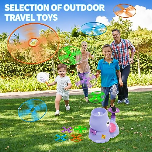 CPSYUB Outdoor Stomp Flying Disc Launcher Toys for Kids Ages 3 4 5 6 7 8, Elephant Butterfly Catching Game, Outside Yard Activities Chasing Toy, Outdoor Birthday for 3-8 Year Old Boys Girls
