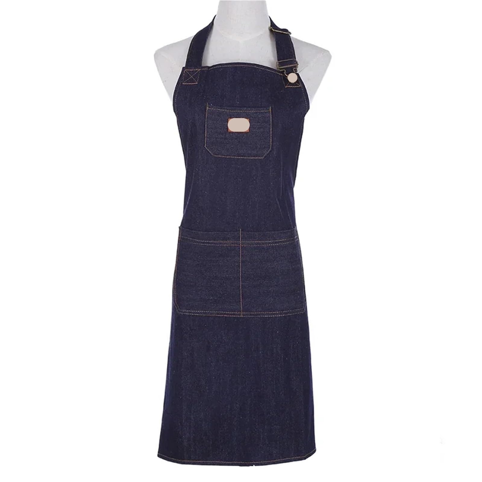 Delantal De Cocina Delantal de Chef Vaquero for Hombre, Delantales de Cocina Unisex for Barbacoa y Parrilla for Mujer, Delantal con Pechera for Tienda de Trabajo, Bata Vaquera Ajustable