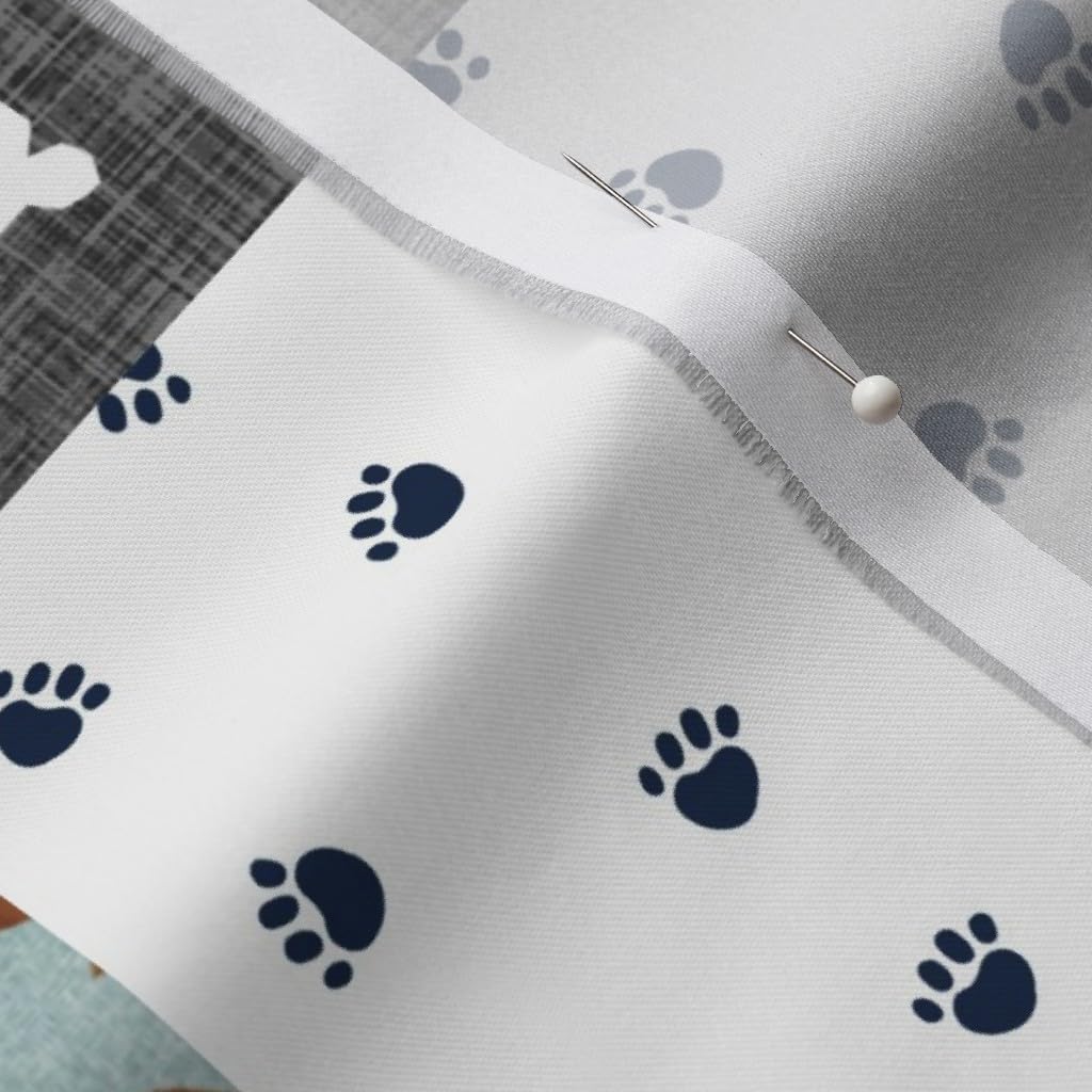 Spoonflower Fabric - Dachshund Pet Quilt Dog Breed Silhouette Cheater Wholecloth Weener Printed on Organic Cotton Sateen Fabric by The Yard - Sewing Quilting Apparel Home Decor