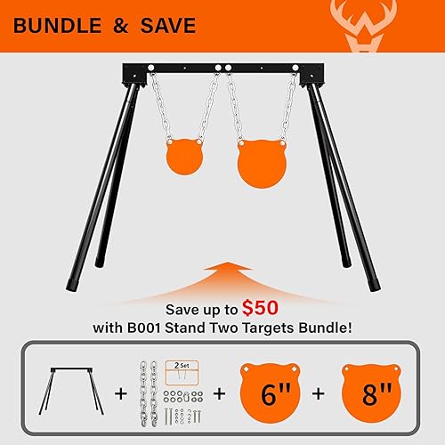 Miniatura 6 de Highwild Soporte de objetivo de acero AR500 Sistema de objetivo de disparo Kit completo Combinación (2)