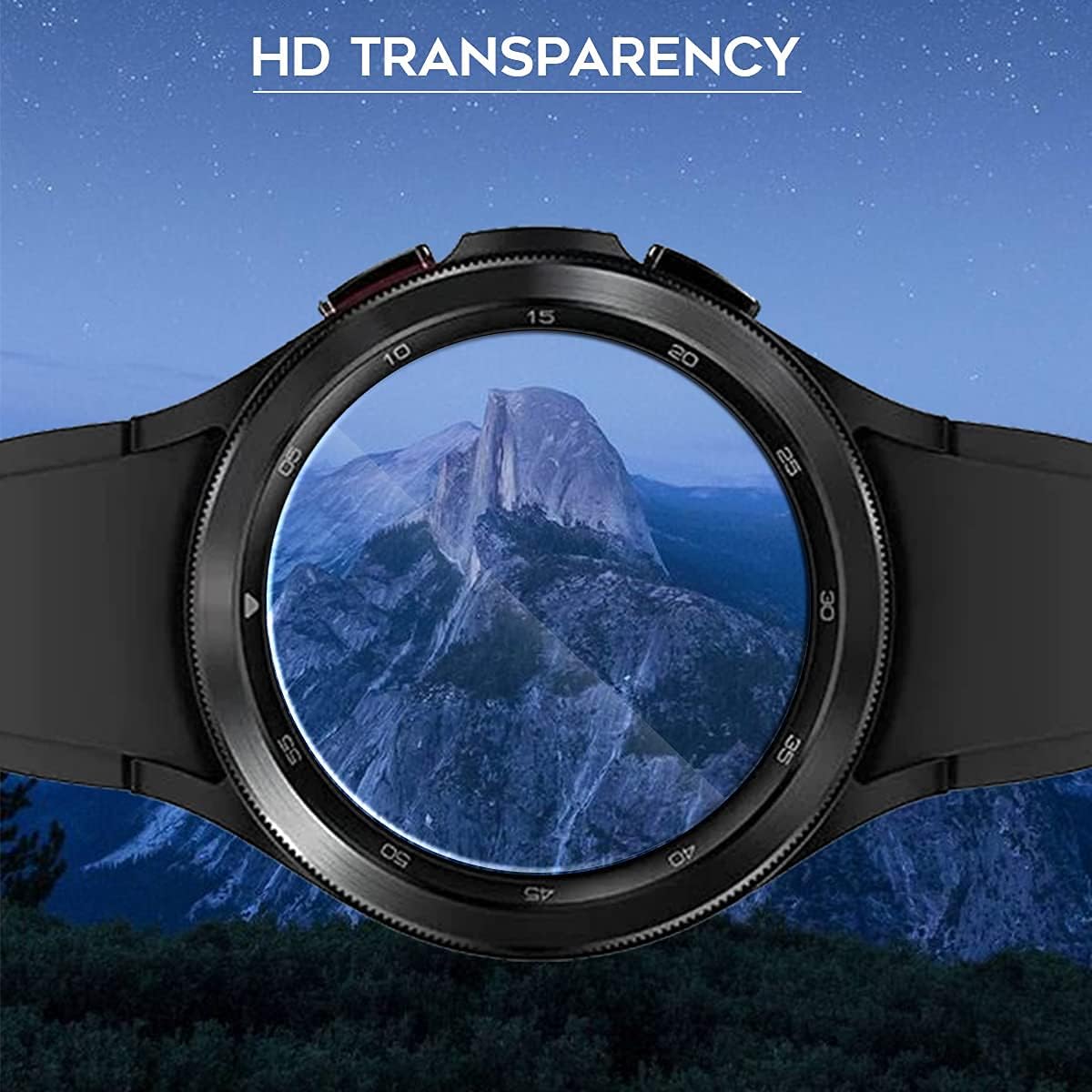 Orzero (5 Pack) Compatible for Samsung Galaxy Watch 4 Classic 46mm, Galaxy Watch 3 (45mm) Tempered Glass Screen Protector, 2.5D Arc Edges 9H High Definition Bubble-Free (Lifetime Replacement)