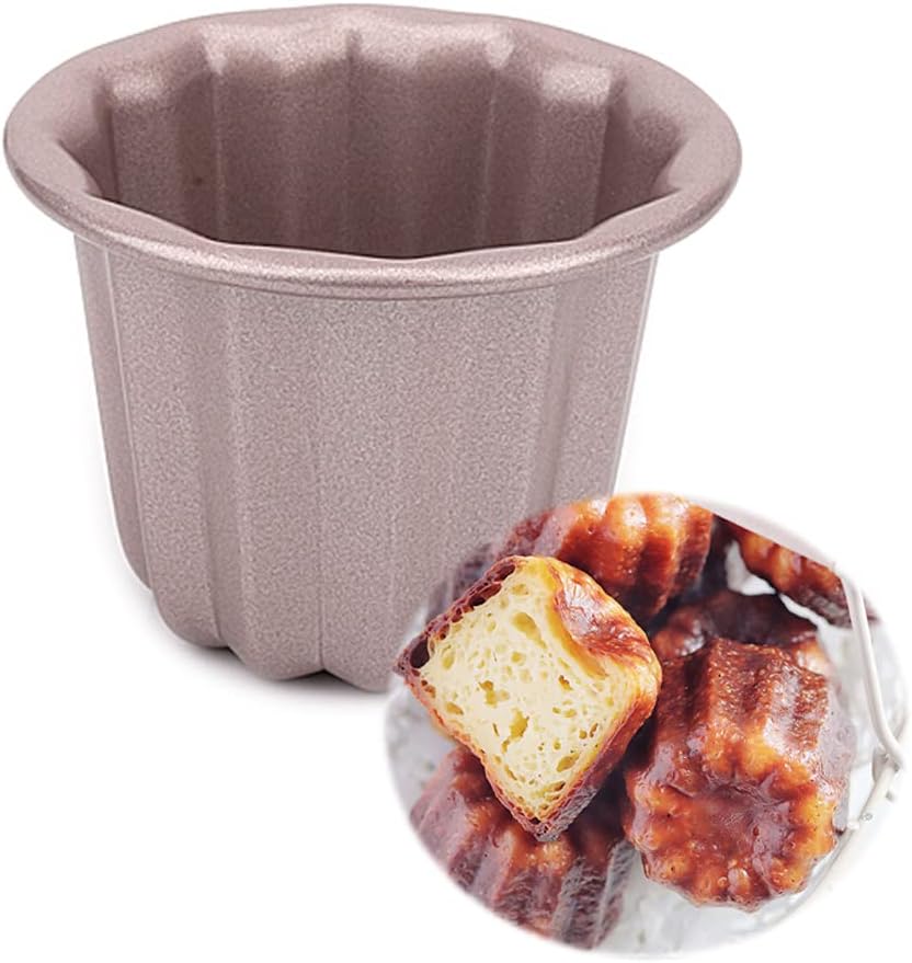 6 Kinds Mini Cake Molds Donut Tin Square Pan Madeleine Tart Holder Lemon Cannele Octagon Carbon Steel Cheese Mould Kitchen Tools (4pcs Madeleine Cake Molds)