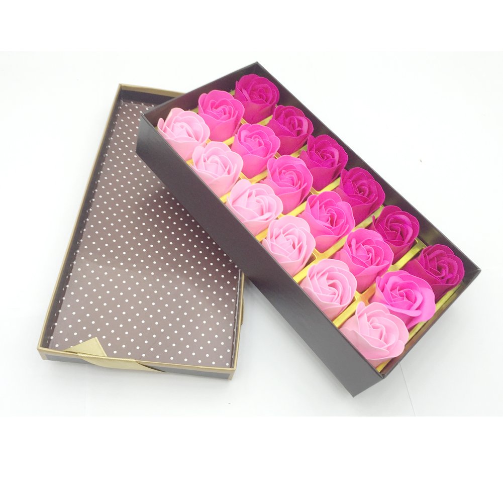 Floral Scented Bath Soap Rose Flower Petals, JIALEEY Plant Essential Oil Rose Soap Set Guest Soap Shaped Petals Best Gifts Ideas for Her Women Teens Girls Mom Birthdays, 18 PCS Pink : Beauty & Personal Care