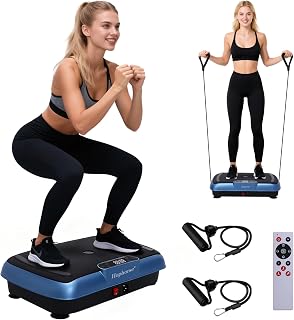 Vibration Plate Machine,180 Speeds Shake Plate for Lymphatic Drainage Weight Loss, Vibrating Fitness Platform 460LB Capacity Whole Body Workout with Bluetooth Home Exercise Gym Equipment for Women Men