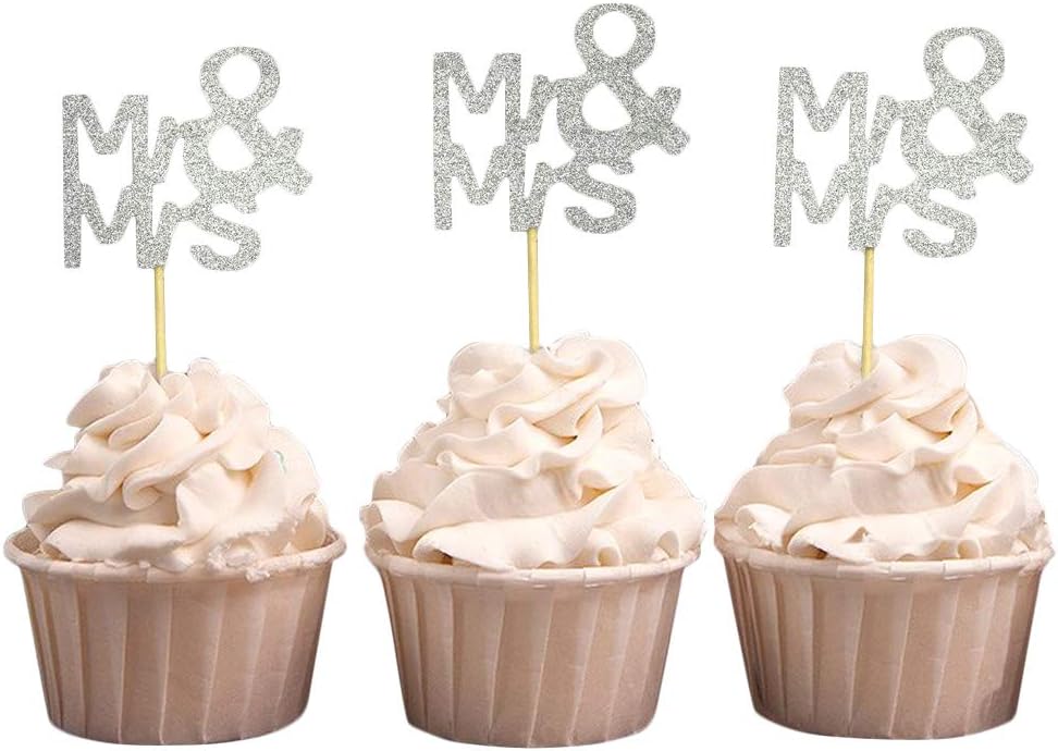 Darling Souvenir, Mr & Mrs Wedding Cupcake Toppers, Party