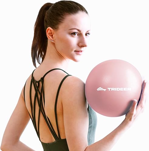 Trideer Pilates Ball 9 Inch Core Ball, Small Exercise Ball with Exercise Guide Barre Ball Bender Ball Mini Yoga Ball for Pilates, Yoga, Core