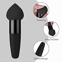 Vista 4 de Sibba Esponja de maquillaje, 3 piezas, base cosmética, corrector de maquillaje, mezcla, cosmético, mini aplicador de cepillo en ángulo, mango