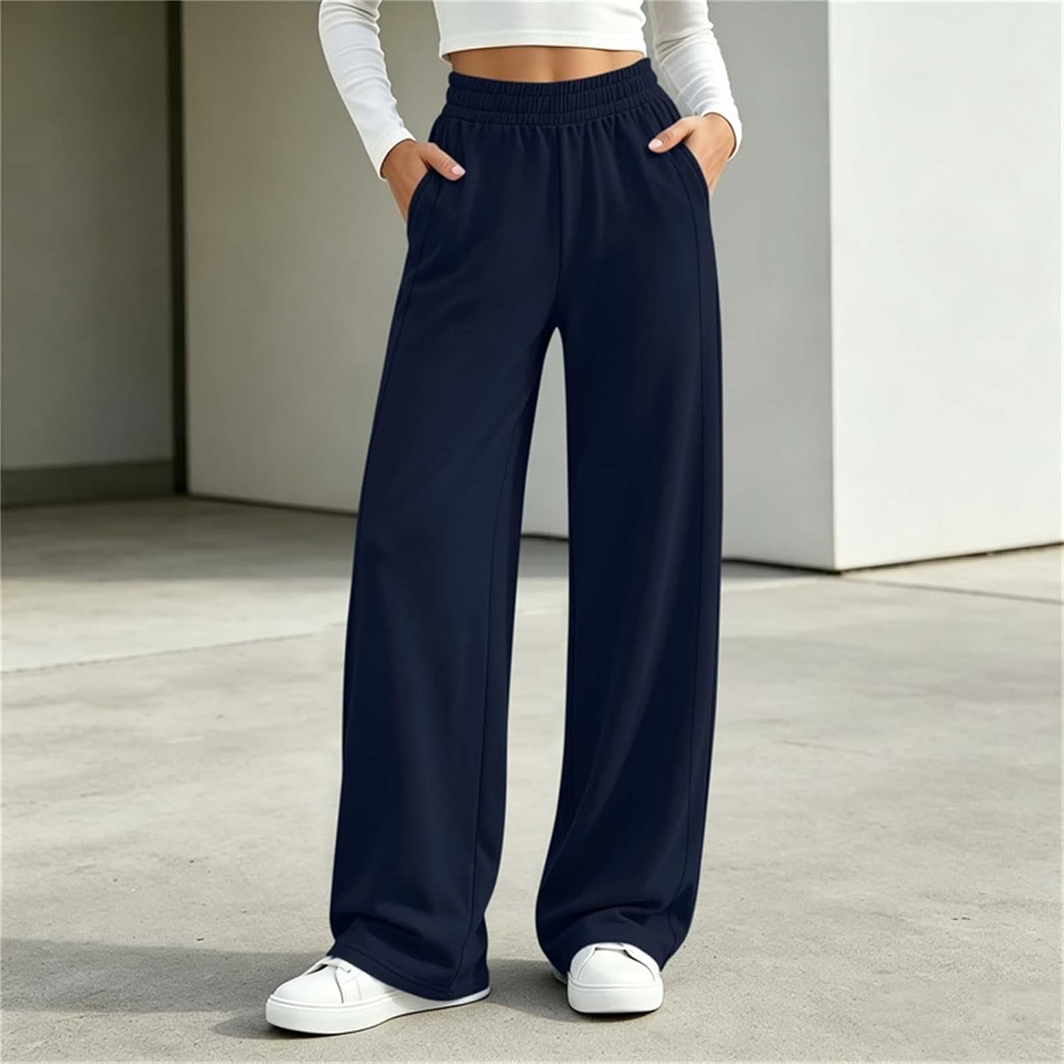 Wide Leg Sweatpants for Women High Waisted Fall Baggy Sweat Pants