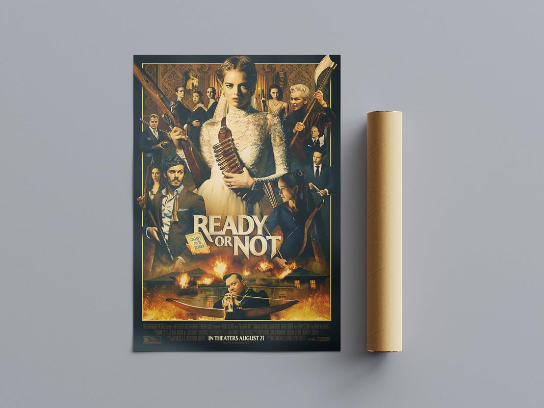 Pixie Posters Multi Colour All Tme Great Horror Movie Posters Ready Or Not Wall Art (A4 Size 21Cmx29.7cm)