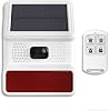 Solar Siren,Outdoor Security Alarm Siren with Flashing Light,21 Sound Switching Options,Motion Detector,IP65 Waterproof,Remote Control,120dB Loud Noise Maker for Farm,Yard,Garden,Fish Pond