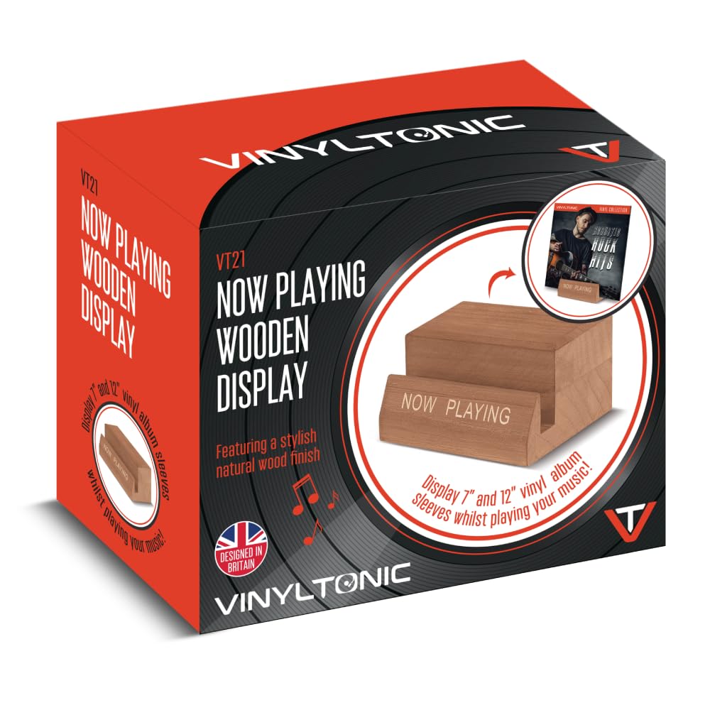 Vinyl Tonic 'NOW PLAYING' Wooden Vinyl Record Stand Display Stand