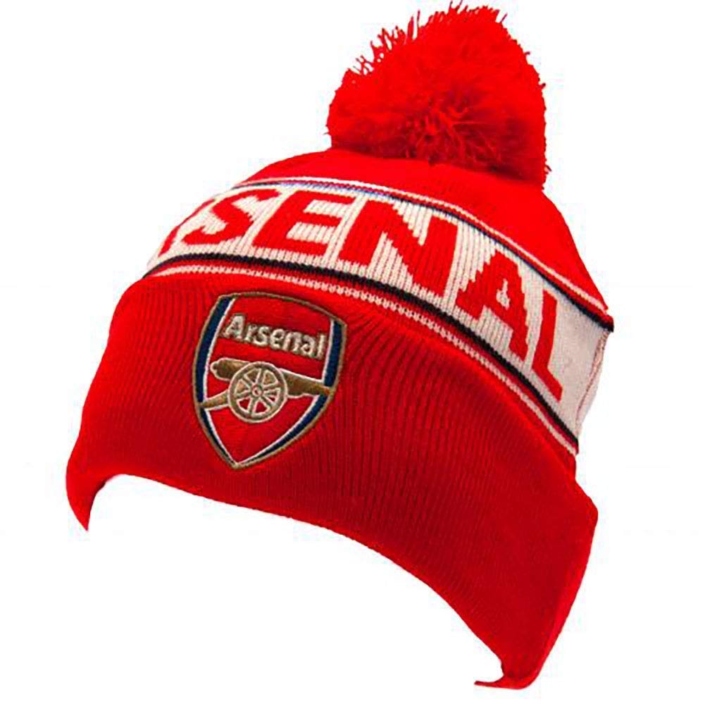 Arsenal Unisex Plain Red Fc Bobble Ski Hat