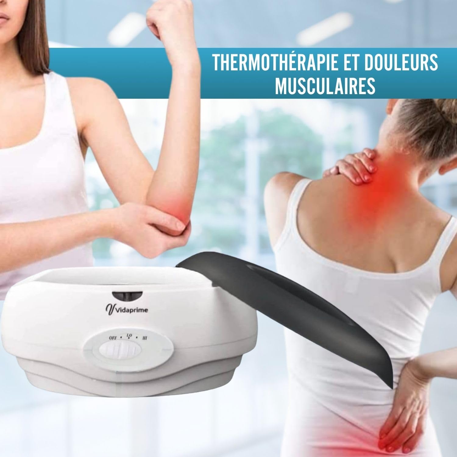 VidaPrime Bain de paraffine 3L pour mains et pieds – Chauffe-paraffine liquide – Soulage les douleurs musculaires et articulaires